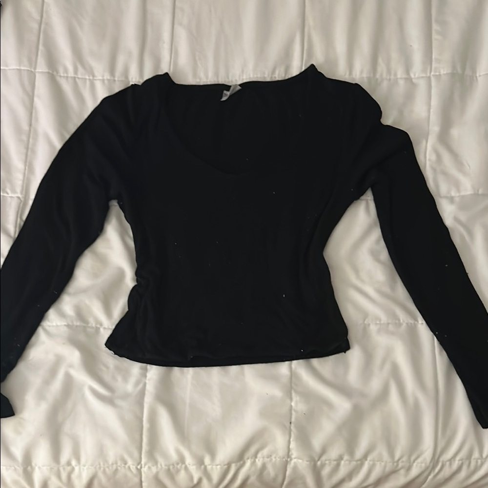 No Boundaries Black Fitted Long Sleeve Blouse